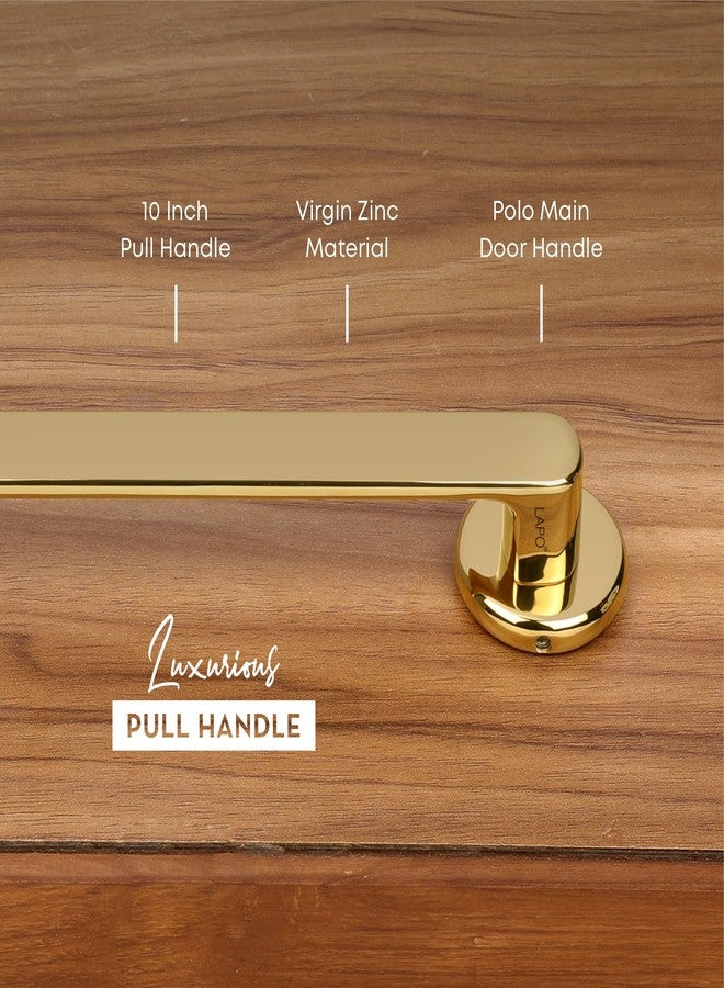 LAPO Polo Door Handles for Main Door | Main Door Handle | Door Handle | Zinc Alloy(10 Inches-Pack of 1) Gold Finish | 3 Years Warranty - Image 4